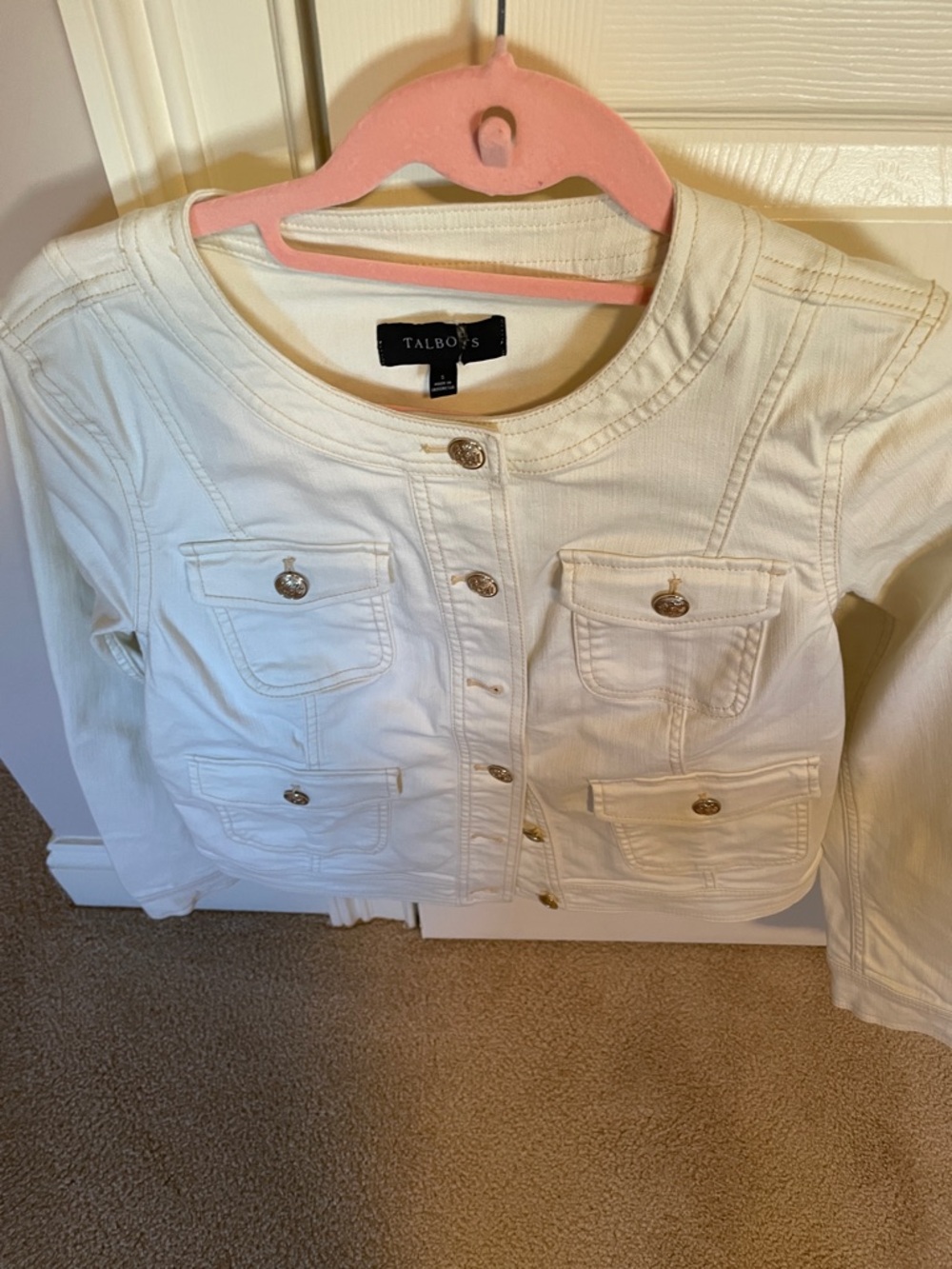 Talbots off white nwot military style jacket